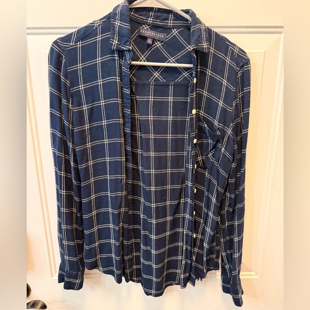 Aeropostale Navy Checkered Shirt